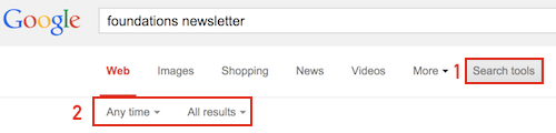 Filter google search results