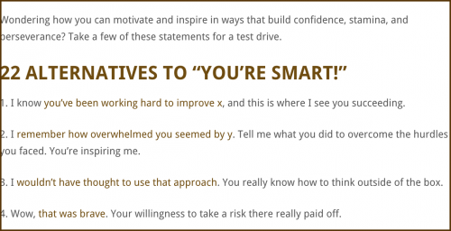 22 ALTERNATIVES TO “YOU’RE SMART!”