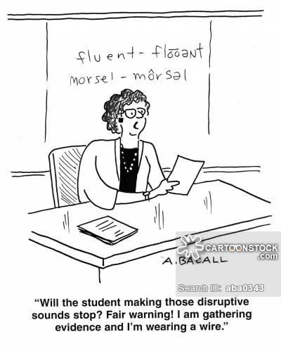 'Will the student making those disruptive sounds stop? Fair warning! I am gathering evidence and I'm wearing a wire.'